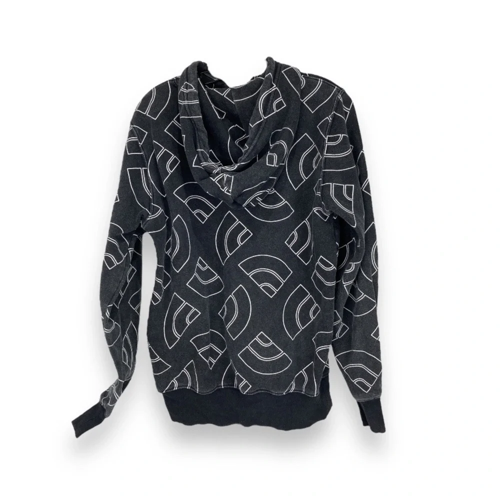 The North Face Hoodie Mens Black White All Over Print AOP Pullover Sweater S
